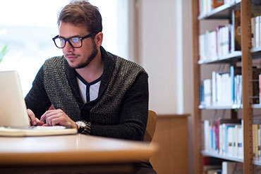 Student working on computer