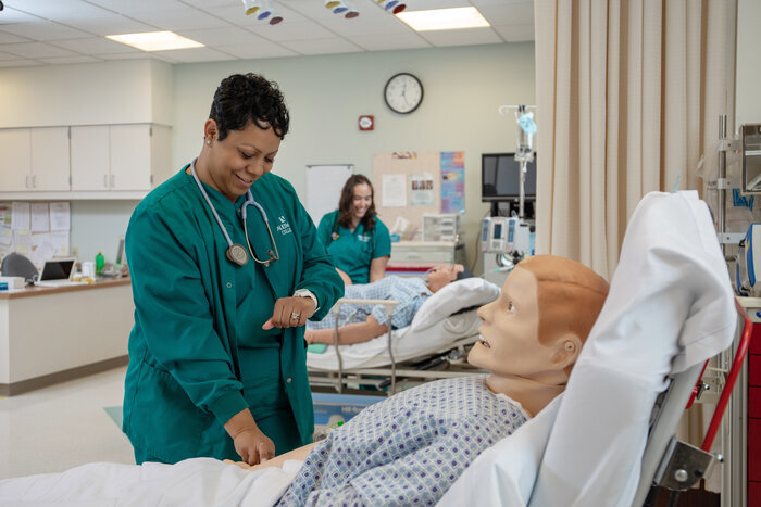 Student working towards an associate degree in nursing    